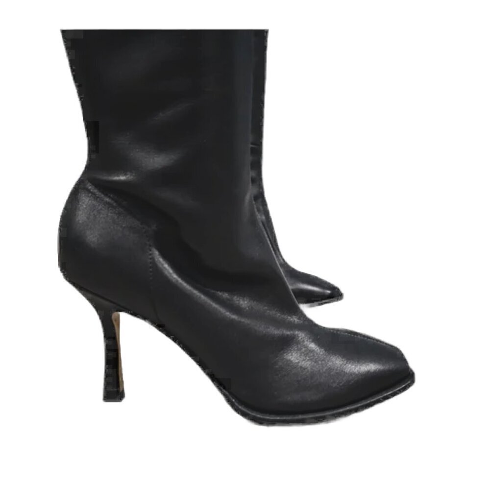 Jeffrey Campbell Black Knee High Leather Boots - Picture 3 of 12